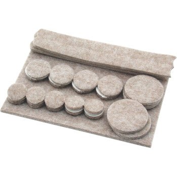 Shepherd Hardware 9947 Protective Pad Kit, Felt Cloth, Beige, 6 in L, 4-1/4 in W, Rectangular