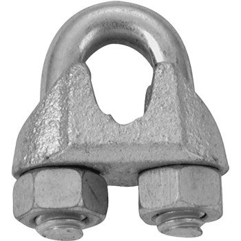 Campbell T7670409 Wire Rope Clip, 1/16 in Opening, Malleable Iron, Electro-Galvanized