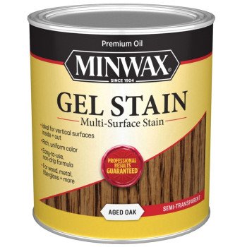 Minwax 66020000 Gel Stain, Aged Oak, Liquid, 1 qt