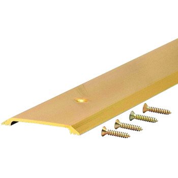 M-D 09613 Saddle Threshold, 36 in L, 2-1/2 in W, Aluminum, Bright Gold