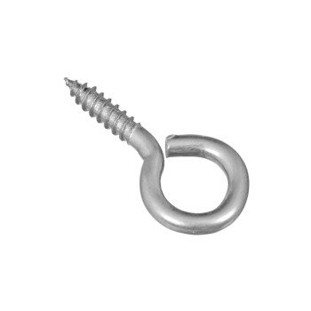 National Hardware N119-263 Screw Eye, #8, 0.69 in L Thread, 1.62 in OAL, 30 lb Working Load, Steel, Zinc, 6/PK