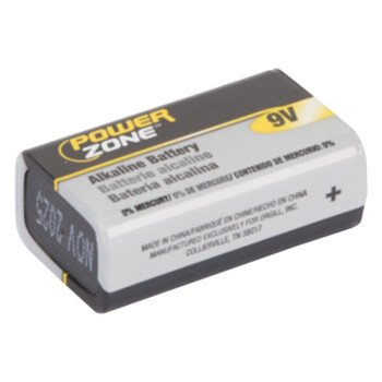 PowerZone 6LR61-1P-DB Battery, 9 V Battery, Zinc, Manganese Dioxide and Potassium Hydroxide