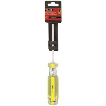 Task T50441C Screwdriver, #0 Drive, Robertson Drive, 4 in L Shank, Cellulose Acetate Handle, Hard Grip Handle