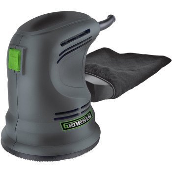 Genesis GROS2304 Random Orbit Sander, 2.2 A, 5 in Pad/Disc, Includes: Dust Bag and Sanding Disc Assortment