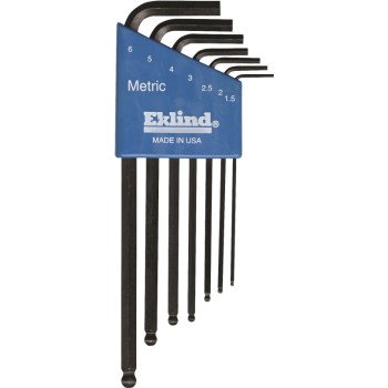 Eklind 13607 Hex Key Set, 7-Piece, Steel, Black