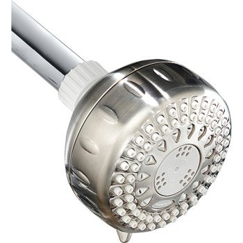 Waterpik PowerSpray+ Series TRS-529E Shower Head, Round, 1.8 gpm, 1/2 in Connection, NPT, 5-Spray Function, Plastic