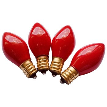 Hometown Holidays 16292 Replacement Bulb, 5 W, Candelabra Lamp Base, Incandescent Lamp, Ceramic Red Light