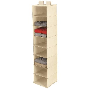 Honey-Can-Do SFT-01253 Closet Organizer, 12 in W, 54 in H, 8-Shelf, Canvas, Beige