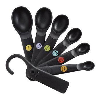 Oxo 11110801 Measuring Spoon Set, Plastic, Black