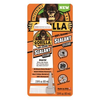 Gorilla 8090002 Silicone Sealant, Clear, -40 to 350 deg F