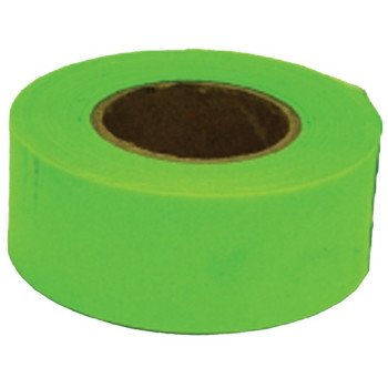 CH Hanson 17001 Flagging Tape, 150 ft L, 1-3/16 in W, Fluorescent Lime, PVC