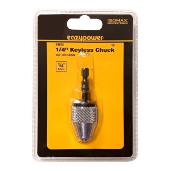 Eazypower 79675 Drill Chuck, 1/4 in Chuck, Steel, Keyless