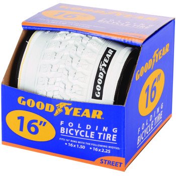 Kent 91053 Bike Tire, Folding, White, For: 16 x 1-1/2 to 2-1/4 in Rim