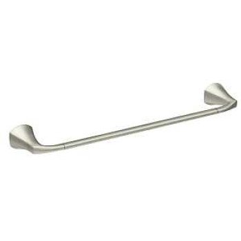 Moen Lindor MY8724BN Towel Bar, 24 in L Rod, Brass/Zinc, Brushed Nickel, Wall Mounting