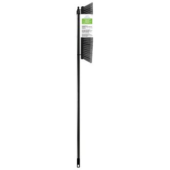 Simple Spaces 3018 Push Broom, 18 in L Trim, 56-1/8 in L, Threaded, Plastic Handle, Black