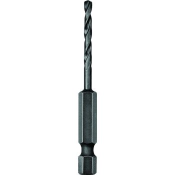 DEWALT DD5113 Impact Drill Bit, 13/64 in Dia, 3-1/16 in OAL, Spiral Flute, 1/4 in Dia Shank, Hex Shank