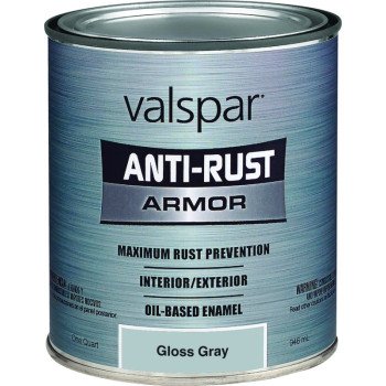 Valspar Anti-Rust Armor 044.0021834.005 Enamel, Gloss, Gray, 1 qt, Can