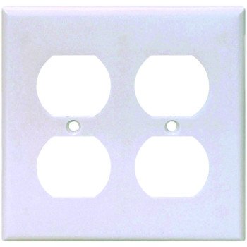 Eaton Wiring Devices 2150W-BOX Receptacle Wallplate, 4-1/2 in L, 4-9/16 in W, 2 -Gang, Thermoset, White