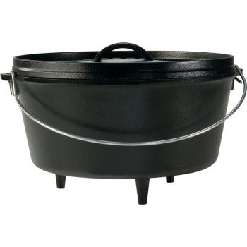 Lodge L12DCO3 Camp Dutch Oven, 8 qt Capacity, Cast Iron, Black, Bail Handle