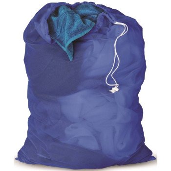 Honey-Can-Do LBG-01161 Mesh Laundry Bag, Drawstring Closure, Fabric, Blue