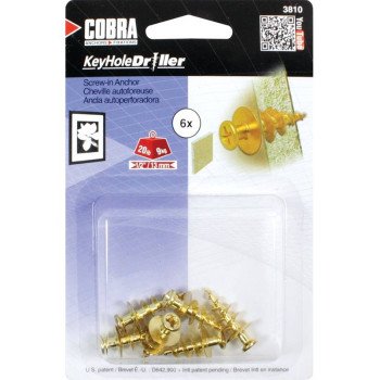 Cobra Anchors KeyHole Driller 3810 Anchor, Brass