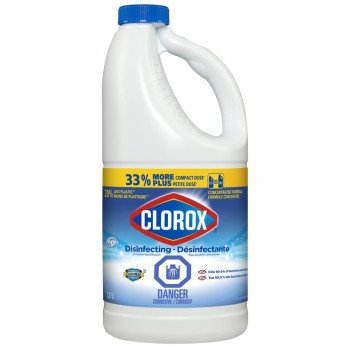 Clorox 01725 Disinfecting Concentrated Bleach, 1.27 L Bottle, Liquid, Bleach, Clear/Light Yellow