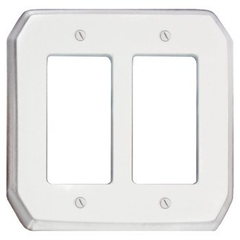 1037RR WHITE WALLPLATE 2 GANG 