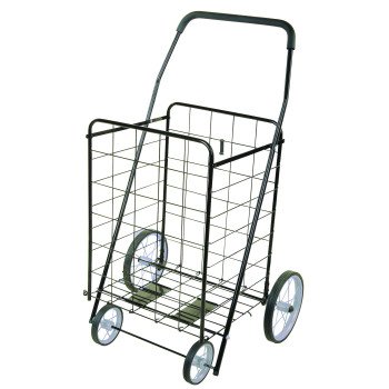 Simple Spaces TPG-G80023L Shopping Cart, 24-3/8 in OAW, 39-1/2 in OAH, 1-Shelf, Steel Shelf, Black Shelf