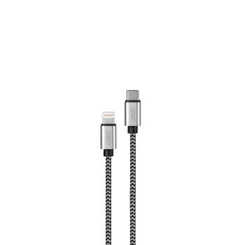 PowerZone KL-029X-2M-LIGHTN Charging Cable, Lightning, Type C, 6 ft L