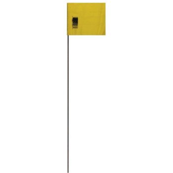 Hy-Ko SF-21/YL Safety/Boundary Stake Flag, 21 in L, 1-1/2 in W, Yellow, Vinyl