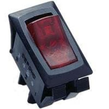 Gardner Bender GSW GSW-42 Rocker Switch, 8/16 A, 125/250 V, SPST, 0.55 x 1.12 in Panel Cutout, Nylon Housing Material, Black