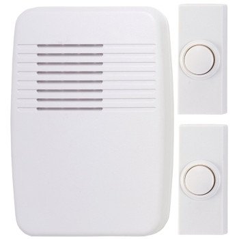 Heath Zenith SL-7367-02 Doorbell Kit, Ding, Ding-Dong, Westminster Tone, 75 dB, White