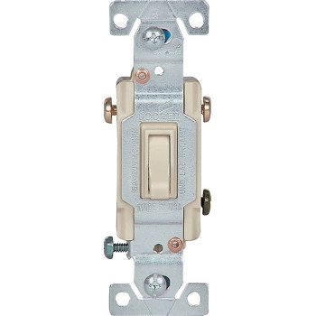 Eaton Wiring Devices 1303-7V-BOX Toggle Switch, Ivory, Flush Mount, 15 A, Polycarbonate Housing Material