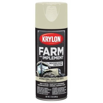 Krylon K01945000 Farm Equipment Spray, High-Gloss, International Harvester White, 12 oz