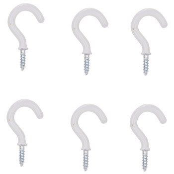 ProSource PH-122236-PS Cup Hook, 1/8 in Thread, 33 mm L, Steel, Vinyl-Coated