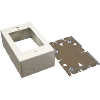 Wiremold B35 Outlet Box, 0 -Knockout, Steel, Ivory, Wall Mounting