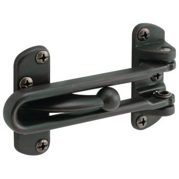 Defender Security U 10309 Swing Bar Lock, 3-7/8 in L, 2-1/2 in W, Zinc, Classic Bronze