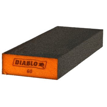 Diablo ENDURA-BOND DFBBLOCBMD01G Flat Edge Sanding Block, 8 in L, 3 in W, 60 Grit, Medium, Aluminum Oxide Abrasive