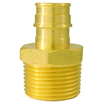 Apollo ExpansionPEX Series EPXMA341 Reducing Pipe Adapter, 3/4 x 1 in, Barb x MPT, Brass, 200 psi Pressure