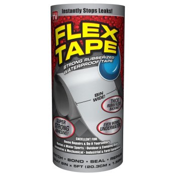 Flex Seal TFSGRYR0805 Repair Tape, 5 ft L, 8 in W, Gray