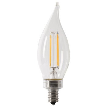 Feit Electric CFC60/927CA/FIL/6 LED Bulb, Decorative, 60 W Equivalent, E12 Lamp Base, Dimmable, Clear