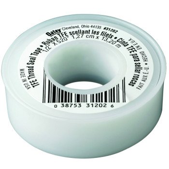 Oatey 31202 Thread Sealant Tape, 520 in L, 1/2 in W, PTFE, White