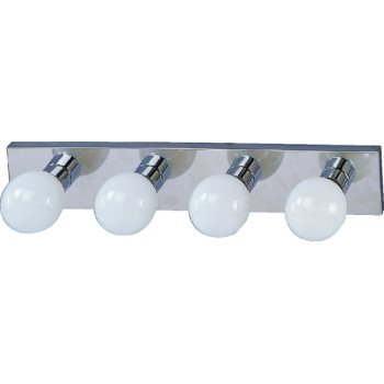 Boston Harbor V5CH043L Vanity Bar Fixture, 100 W, 4-Lamp, G Lamp, Steel Fixture, Polished Chrome Fixture