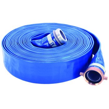 ABBOTT RUBBER 1148-3000-50-CE Pump Discharge Hose Assembly, 3 in ID, 50 ft L, Aluminum C & E, PVC, Blue