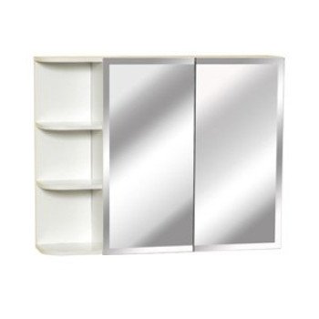 Zenith MRW3125M Medicine Cabinet with Side Shelf, 31-1/2 in OAW, 8 in OAD, 25 in OAH, 2-Shelf