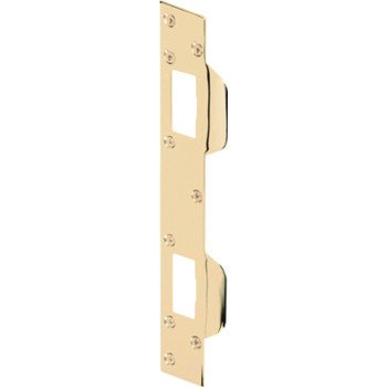 Defender Security U 9480 Combination Door Strike Plate, 11 in L, 1-5/8 in W, Steel, Brass