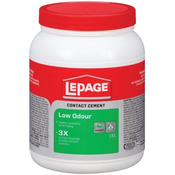 LePage 1536624 Contact Cement, Liquid, White, 1.5 L Bottle