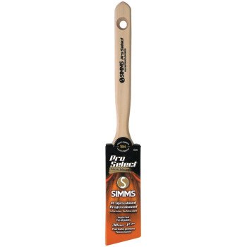 Simms 8030-38 Paint Brush, 1-1/2 in W, Angle Sash Brush, 2-3/8 in L Bristle, Nylon/Polyester Bristle