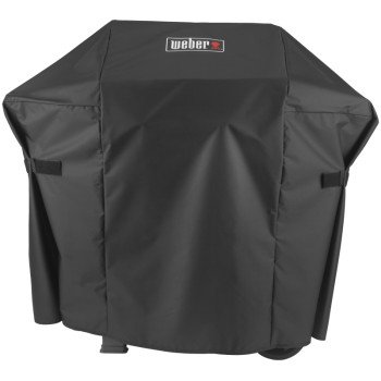 Weber 7138 Premium Grill Cover, 48 in W, 17.7 in D, 42 in H, Polyester, Black