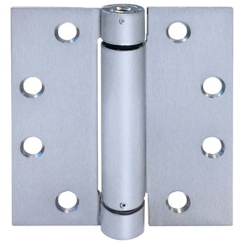 Tell Manufacturing HG100318 Spring Hinge, 4-1/2 in L x 4-1/2 in W Dimensions, Stainless Steel, Satin, Fixed Pin, Wall